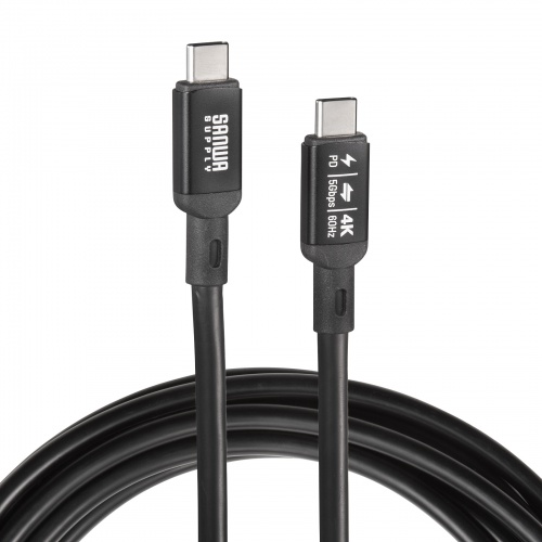 USB Type-Cケーブル（DP Altモード対応・USB PD75W対応・4K/60HZ・映像出力・5m・3重シールド構造・アルミカバーコネクタ・充電・データ転送・5Gbps・ブラック）