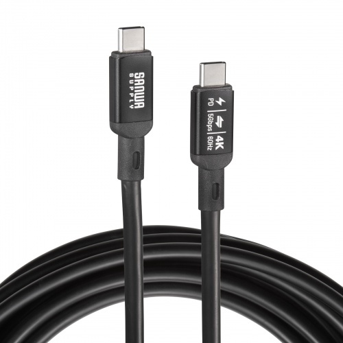 USB Type-Cケーブル（DP Altモード対応・USB PD75W対応・4K/60HZ・映像出力・7m・3重シールド構造・アルミカバーコネクタ・充電 データ転送・5Gbps・ブラック）