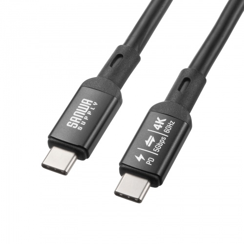 USB Type-Cケーブル（DP Altモード対応・USB PD75W対応・4K/60HZ・映像出力・7m・3重シールド構造・アルミカバーコネクタ・充電 データ転送・5Gbps・ブラック）