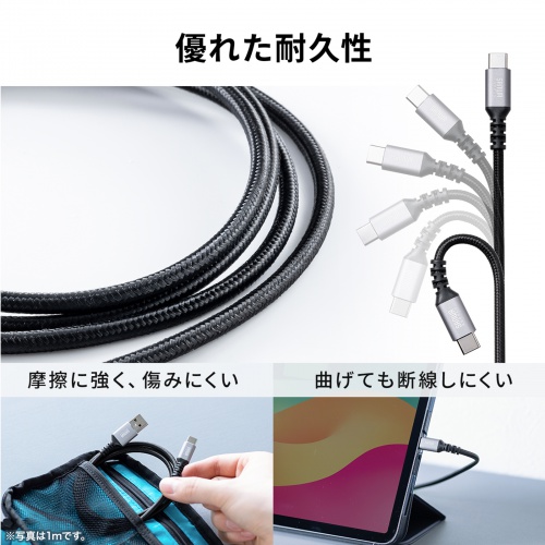 USB 2.0 Type-Cケーブル（C-A・ストレート・0.5m）KU-CA05TK