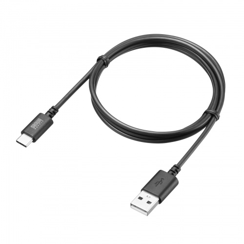 Type-C-Aケーブル（USB2.0規格・5V3A・SB-IF認証品・最大480Mbps・PVC素材・二重シールド構造・金メッキピン・約1m・ブラック）