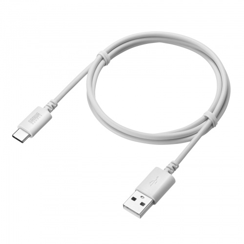 Type-C-Aケーブル（USB2.0規格・5V3A・USB-IF認証品・最大480Mbps・PVC素材・二重シールド構造・金メッキピン・約1m・ホワイト）