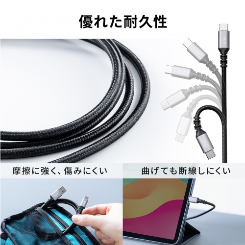 USB 2.0 Type-Cケーブル（C-A・ストレート・2m）