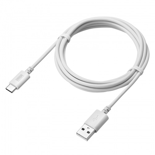 Type-C-Aケーブル（USB2.0規格・5V3A・USB-IF認証品・最大480Mbps・PVC素材・二重シールド構造・金メッキピン・約2m・ホワイト）