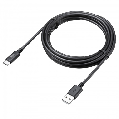 Type-C-Aケーブル（USB2.0規格・5V3A・USB-IF認証品・最大480Mbps・PVC素材・二重シールド構造・金メッキピン・約3m・ブラック）