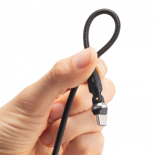 USB Type-Cケーブル（1m・USB2.0・USB A-Cコネクタ・左右180°水平360°回転コネクタ・ナイロンメッシュケーブル）