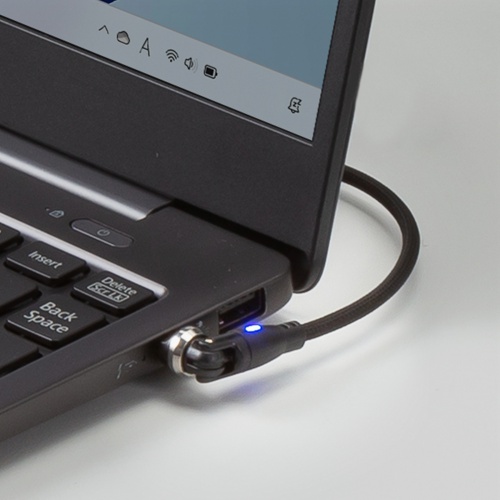 USB Type-Cケーブル（2m・USB2.0・USB A-Cコネクタ・左右180°水平360°回転コネクタ・ナイロンメッシュケーブル）