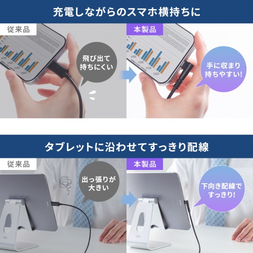 USB 2.0 Type-Cケーブル（C-A・L型・1m）