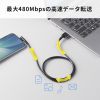 USB 2.0 Type-Cケーブル（C-A・L型・1m）