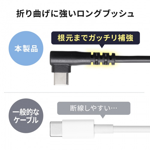 USB 2.0 Type-Cケーブル（C-A・L型・1m）