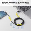 USB 2.0 Type-Cケーブル（C-A・L型・2m）