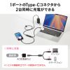 USB Type-Cケーブル（急速充電・PD100W・2-in-1 2台同時充電・データ通信・二股・シリコンケーブル・ケーブルタイ付き・1.2m・ブラック）