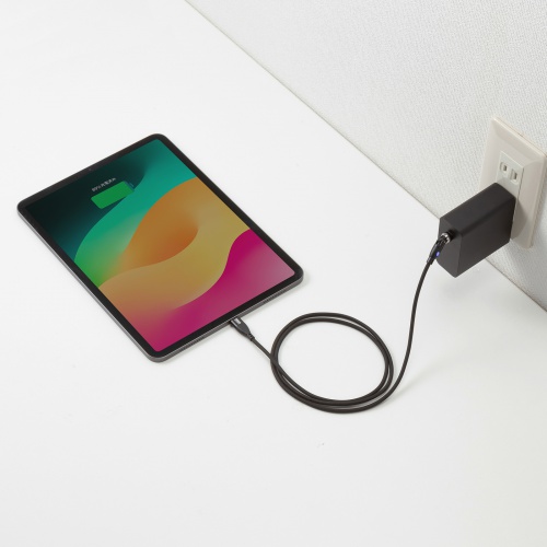 タイプCケーブル（1m・540度。回転・PD対応・100W・おすすめ） KU-CCP100KA10BK サンワサプライ