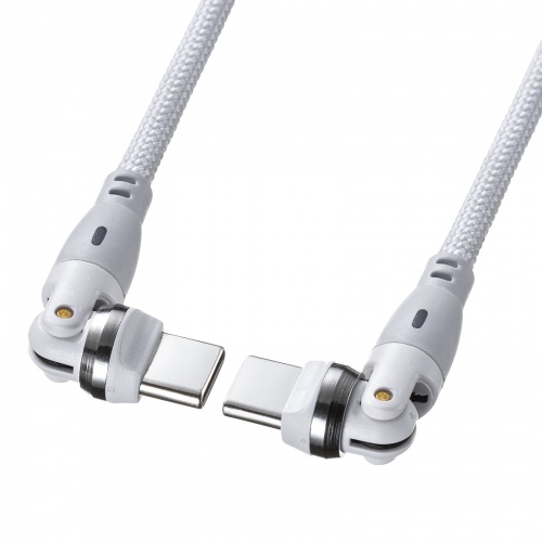 USB Type-Cケーブル（PD100W対応・両端回転コネクタ・360°+180°回転・USB2.0規格・480Mbps・約1m・ホワイト）