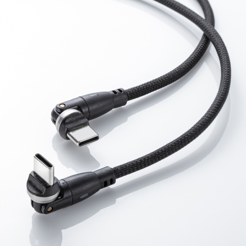 USB Type-Cケーブル（PD100W対応・両端回転コネクタ・360°+180°回転・USB2.0規格・480Mbps・約1.8m・ブラック）