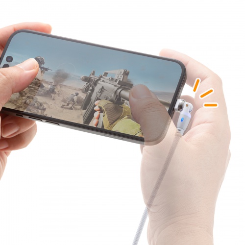 USB Type-Cケーブル（PD100W対応・両端回転コネクタ・360°+180°回転・USB2.0規格・480Mbps・約1.8m・ホワイト）