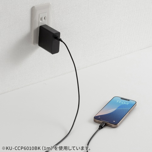 Type-Cケーブル（USB2.0・480Mbps・最大PD60W・USB-IF認証品・約0.5m・ブラック）