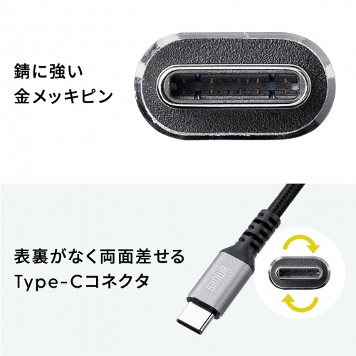 USB 2.0 Type-Cケーブル（C-C・ストレート・60W・0.5m）KU-CCP6005TK