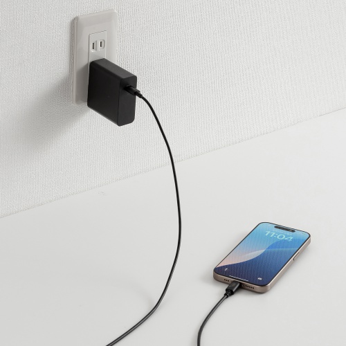 Type-Cケーブル（USB2.0・480Mbps・最大PD60W・USB-IF認証品・約2m・ブラック）