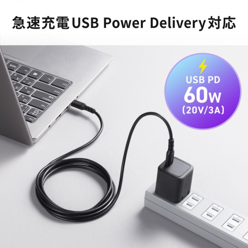 USB 2.0 Type-Cケーブル（C-C・ストレート・60W・2m）