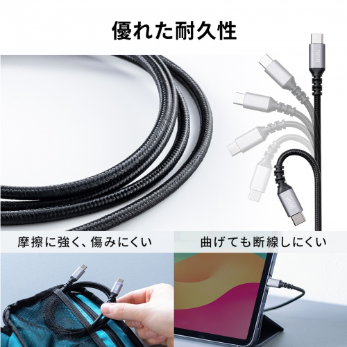 USB 2.0 Type-Cケーブル（C-C・ストレート・60W・2m）