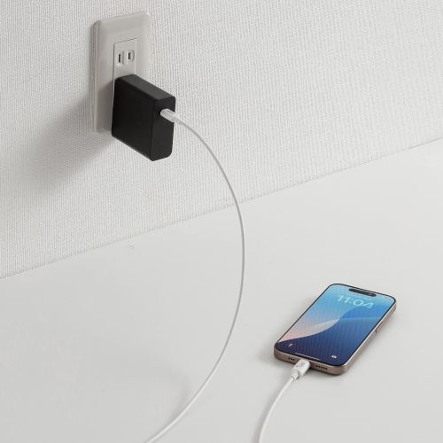 Type-Cケーブル（USB2.0・480Mbps・最大PD60W・USB-IF認証品・約2m・ホワイト）