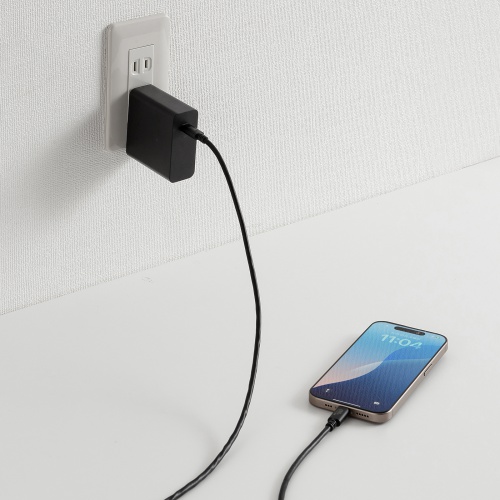 Type-Cケーブル（USB2.0・480Mbps・最大PD60W・USB-IF認証品・約3m・ブラック）