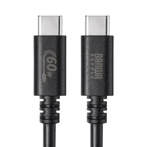 Type-Cケーブル（USB2.0・480Mbps・最大PD60W・USB-IF認証品・約3m・ブラック）