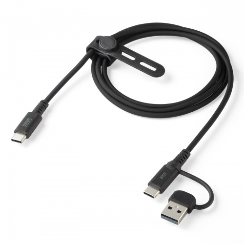 USB Type-Cケーブル（USB A変換・2in1・PD60W・シリコンケーブル・USB2.0対応・480Mbps・1m・ブラック）
