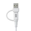 USB Type-Cケーブル（USB A変換・2in1・PD60W・シリコンケーブル・USB2.0対応・480Mbps・1m・ホワイト）