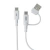 USB Type-Cケーブル（USB A変換・2in1・PD60W・シリコンケーブル・USB2.0対応・480Mbps・1m・ホワイト）