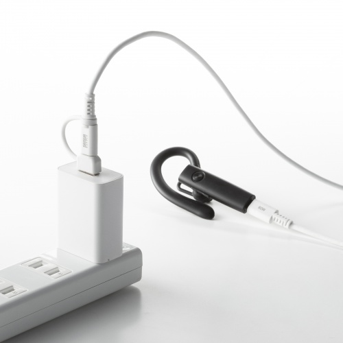 USB Type-Cケーブル（USB A変換・2in1・PD60W・シリコンケーブル・USB2.0対応・480Mbps・1m・ホワイト）