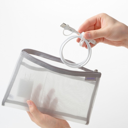 USB Type-Cケーブル（USB A変換・2in1・PD60W・シリコンケーブル・USB2.0対応・480Mbps・1m・ホワイト）