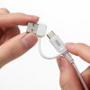 USB Type-Cケーブル（USB A変換・2in1・PD60W・シリコンケーブル・USB2.0対応・480Mbps・1m・ホワイト）