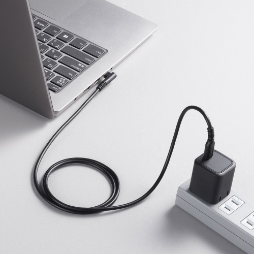 USB 2.0 Type-Cケーブル（C-C・片側L型コネクタ・60W・1m）