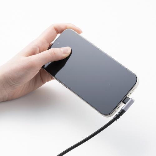 USB 2.0 Type-Cケーブル（C-C・片側L型コネクタ・60W・1m）