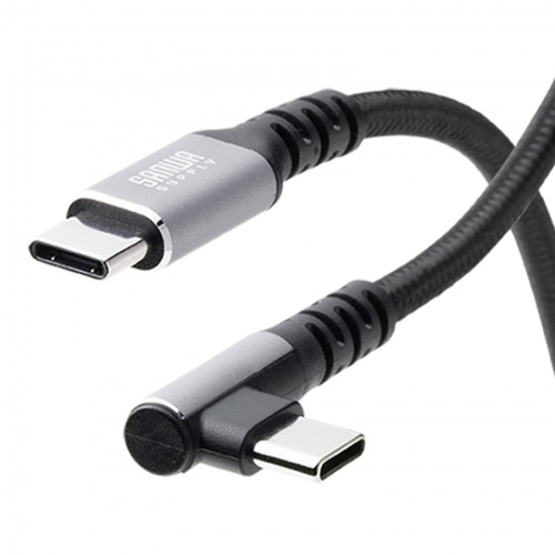 USB 2.0 Type-Cケーブル（C-C・片側L型コネクタ・60W・1m）