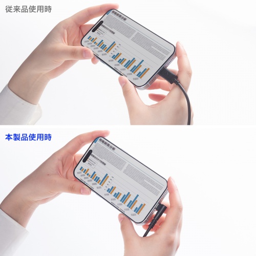 USB 2.0 Type-Cケーブル（C-C・片側L型コネクタ・60W・2m）