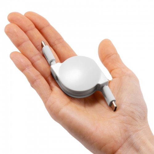 タイプCケーブル（巻き取り式・PD60W・CtoC・充電・データ転送・パソコン・スマホ・Nintendo Switch・iPad Pro M4・iPad Air M2） KU-CCP60M08W