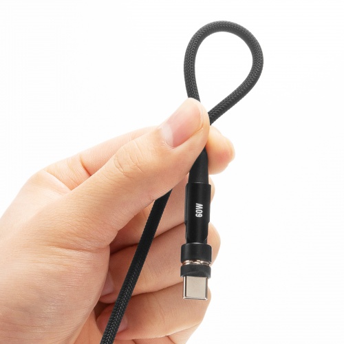 USB Type-Cケーブル（USB PD60W・全方向対応・540°回転コネクタ・マグネットコネクタ・USB2.0・ブラック・1m）