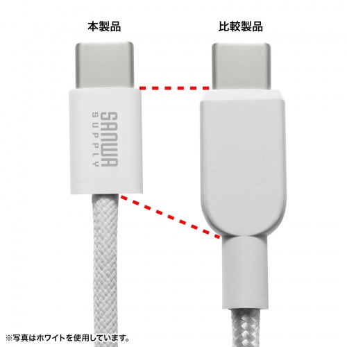 USB Type-Cケーブル（USB PD60W・シリコンメッシュ・絡まない・しなやか・CtoC・タイプC・USB2.0・充電・データ転送・スマホ・タブレット・2m・ブラック）