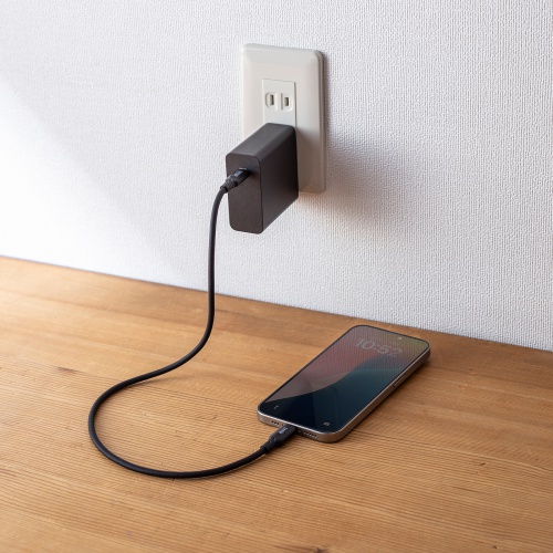 Type-Cケーブル（シリコンケーブル・PD240W・USB2.0・最大480Mbps・約0.5m・ブラック）