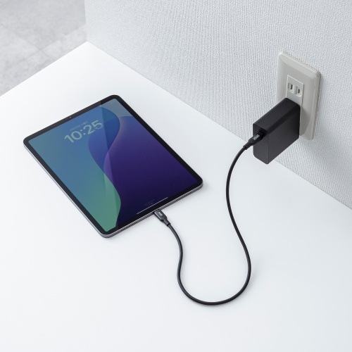 Type-Cケーブル（シリコンケーブル・PD240W・USB2.0・最大480Mbps・約0.5m・ブラック）