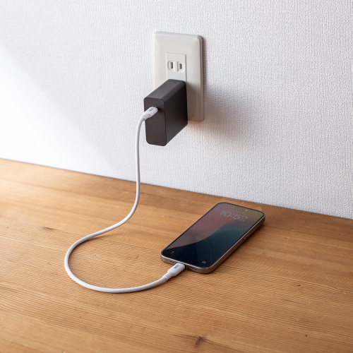 Type-Cケーブル（シリコンケーブル・PD240W・USB2.0・最大480Mbps・約0.5m・ホワイト）