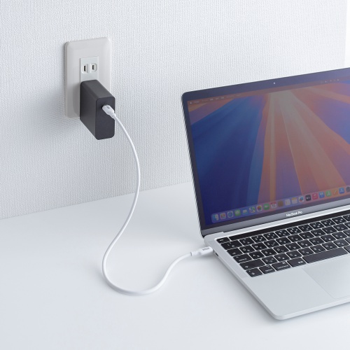 Type-Cケーブル（シリコンケーブル・PD240W・USB2.0・最大480Mbps・約0.5m・ホワイト）