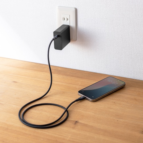 Type-Cケーブル（シリコンケーブル・PD240W・USB2.0・最大480Mbps・約1m・ブラック）