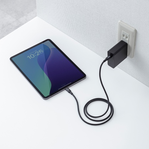 Type-Cケーブル（シリコンケーブル・PD240W・USB2.0・最大480Mbps・約1m・ブラック）