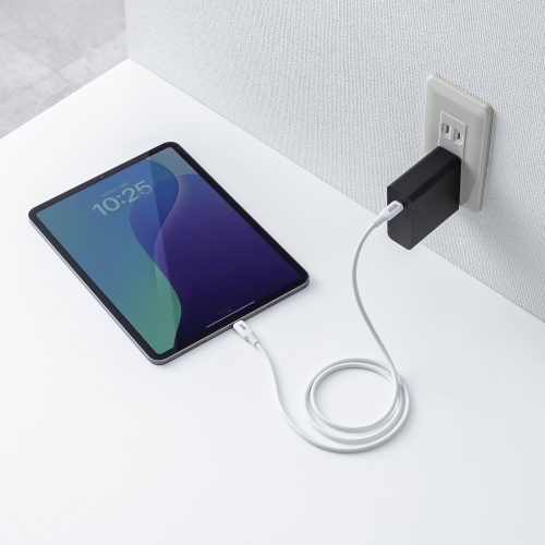 Type-Cケーブル（シリコンケーブル・PD240W・USB2.0・最大480Mbps・約1m・ホワイト）