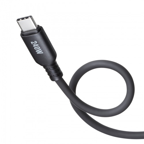 Type-Cケーブル（シリコンケーブル・PD240W・USB2.0・最大480Mbps・約2m・ブラック）