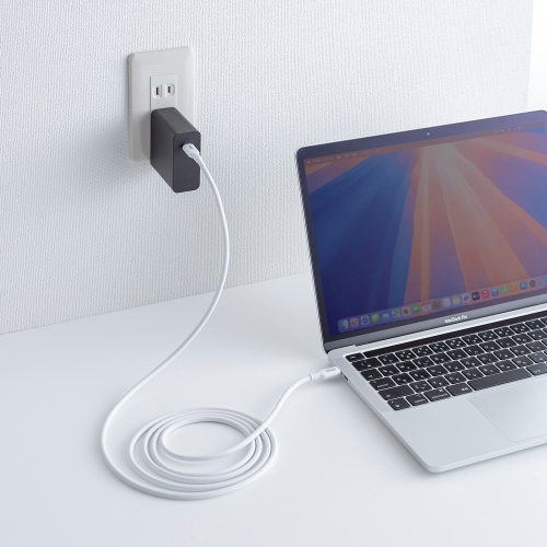 Type-Cケーブル（シリコンケーブル・PD240W・USB2.0・最大480Mbps・約2m・ホワイト）